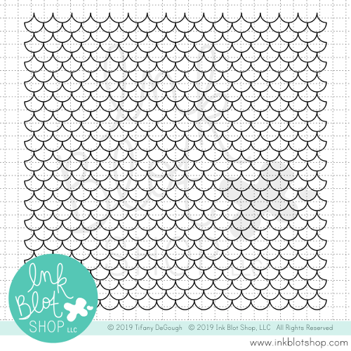Scalloped Mermaid Scales Background :: 6x6 Clear Stamp Set