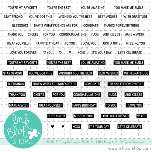 Sentiment Label Blocks :: 6x8 Clear Stamp Set – Ink Blot Shop LLC