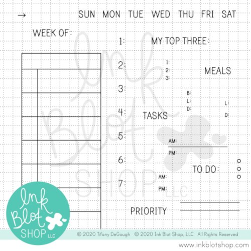 Weekly Task Bar (Calendar Builder) :: 4x6 Clear Stamp Set Ink Blot Weekly Task Bar (Calendar Builder) :: 4x6 Clear Stamp Set Ink Blot